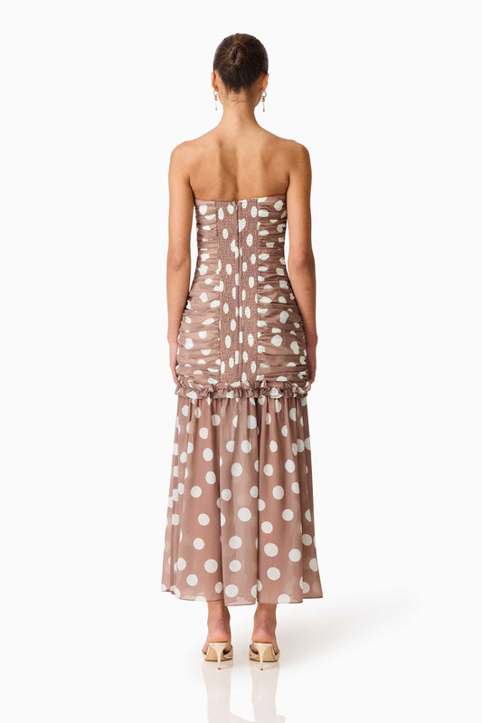 Sola Polka Dot Strapless Gown