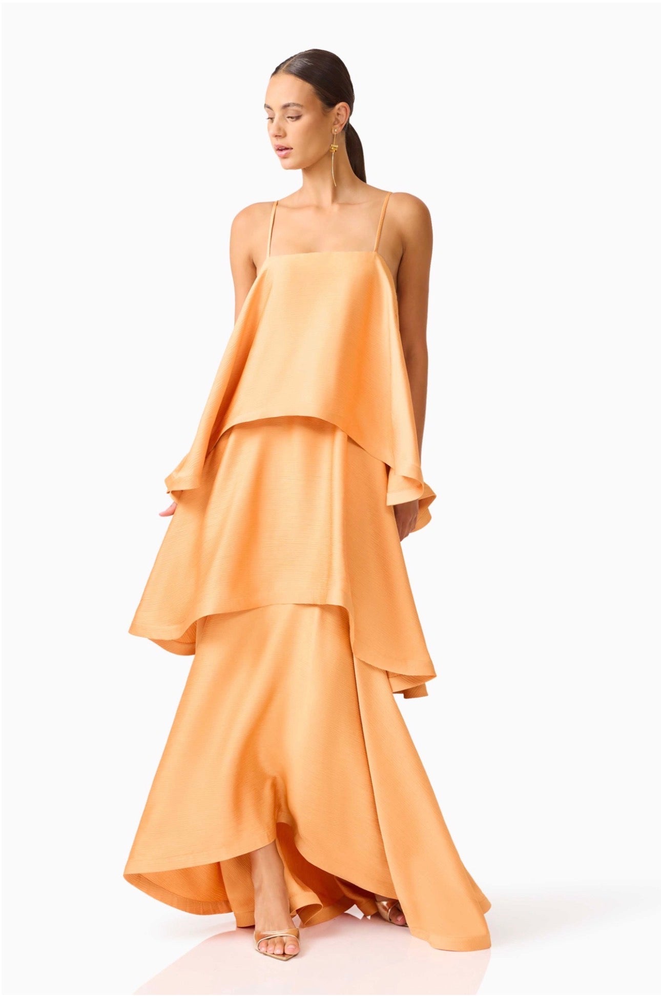 Tilly Tiered Maxi Dress - Orange