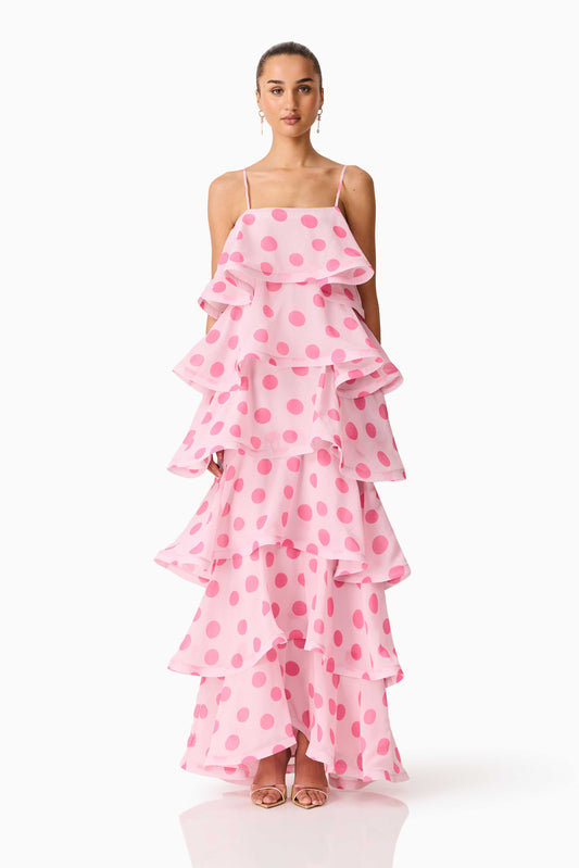 Sola Tiered Maxi Dress - Pink