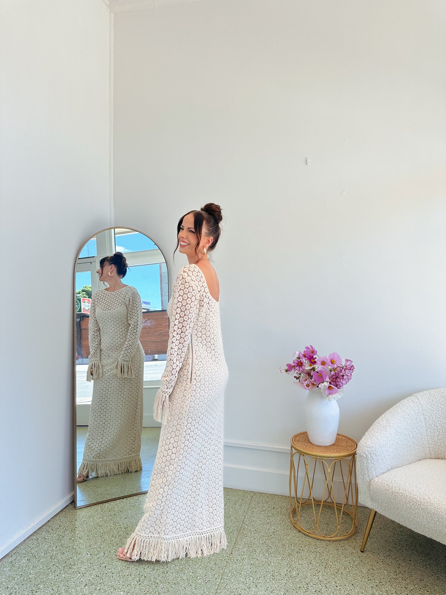 Sunset Lover Coral Crochet Dress - Sale