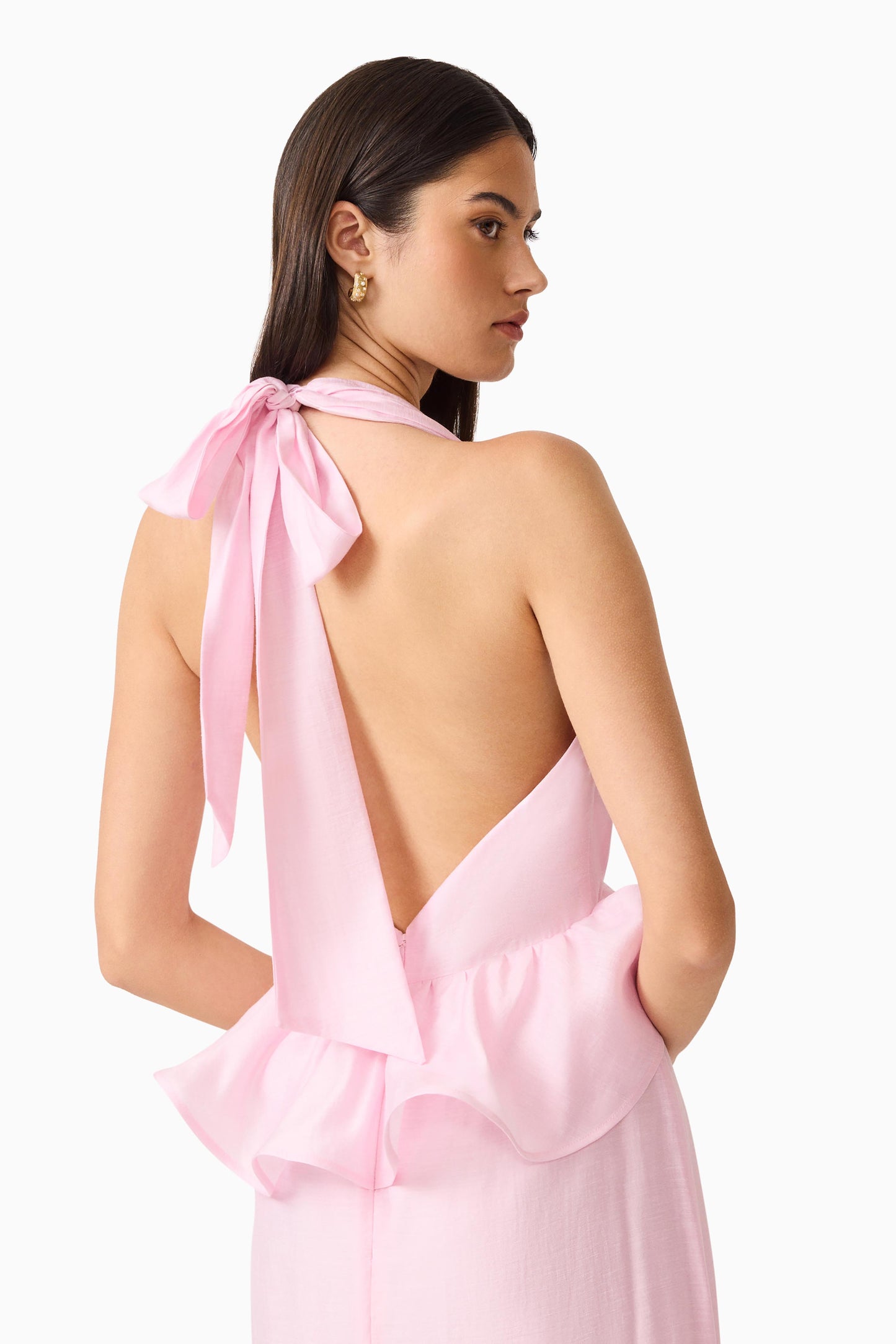 Fiorina Halter Neck Gown- Pink