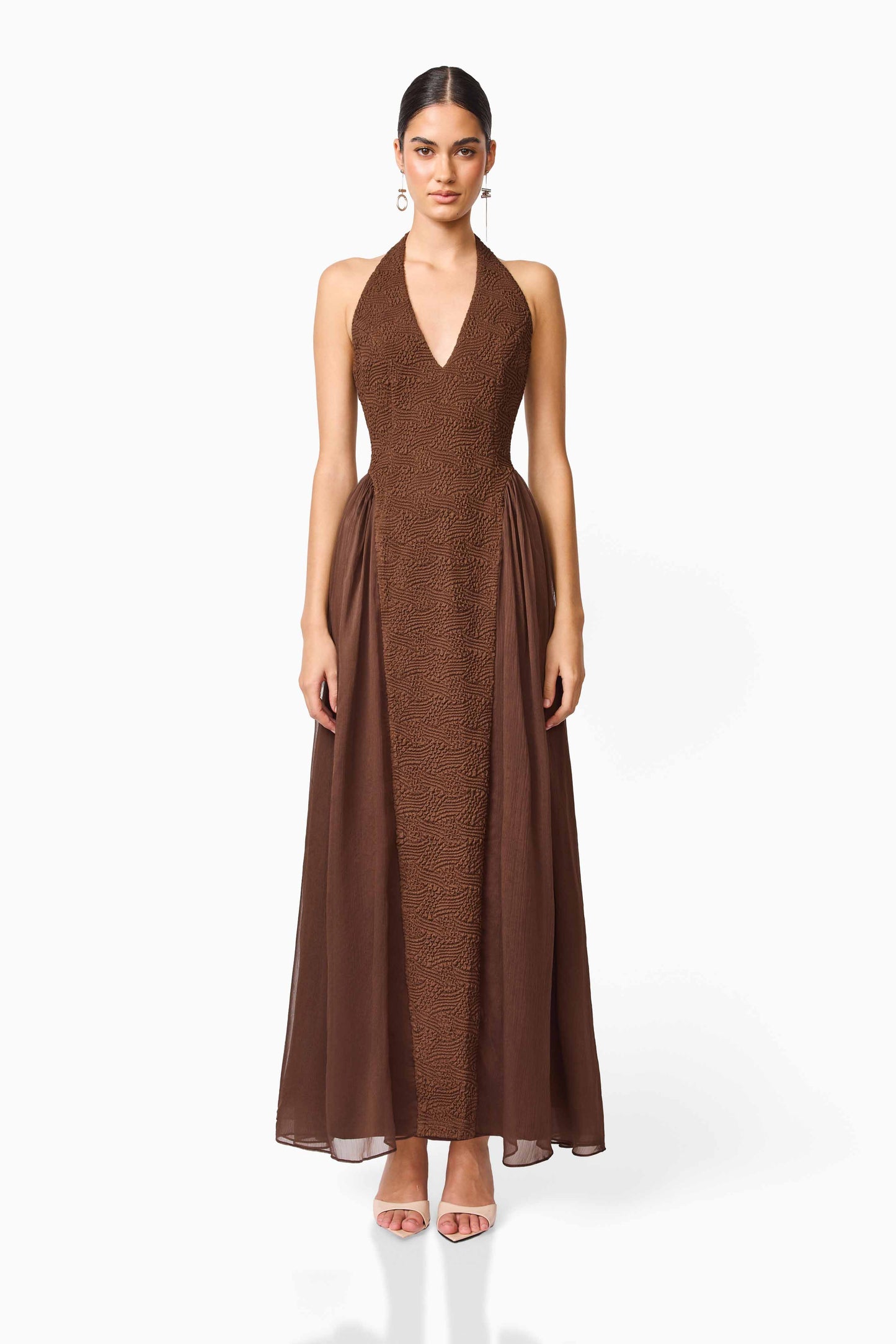 Foliera Halter Gown - Cocoa - Coming Soon