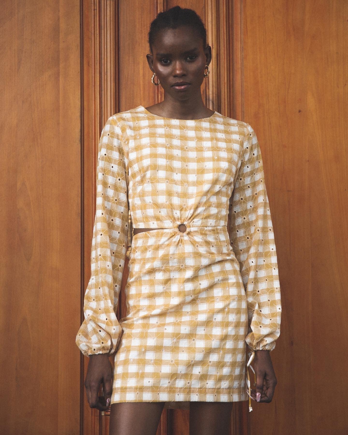 Winona Amberette Gingham Mini Dress