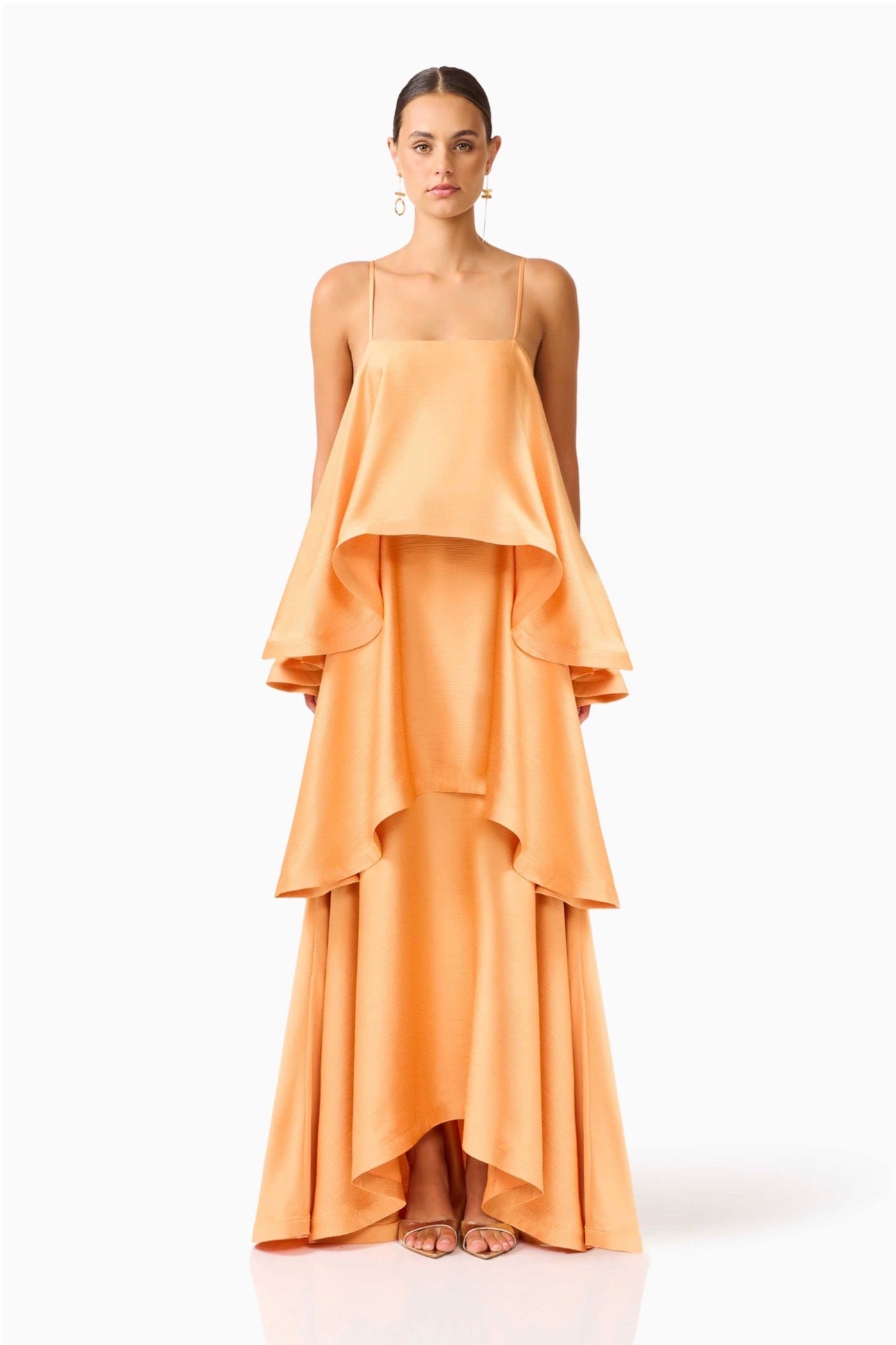 Tilly Tiered Maxi Dress - Orange