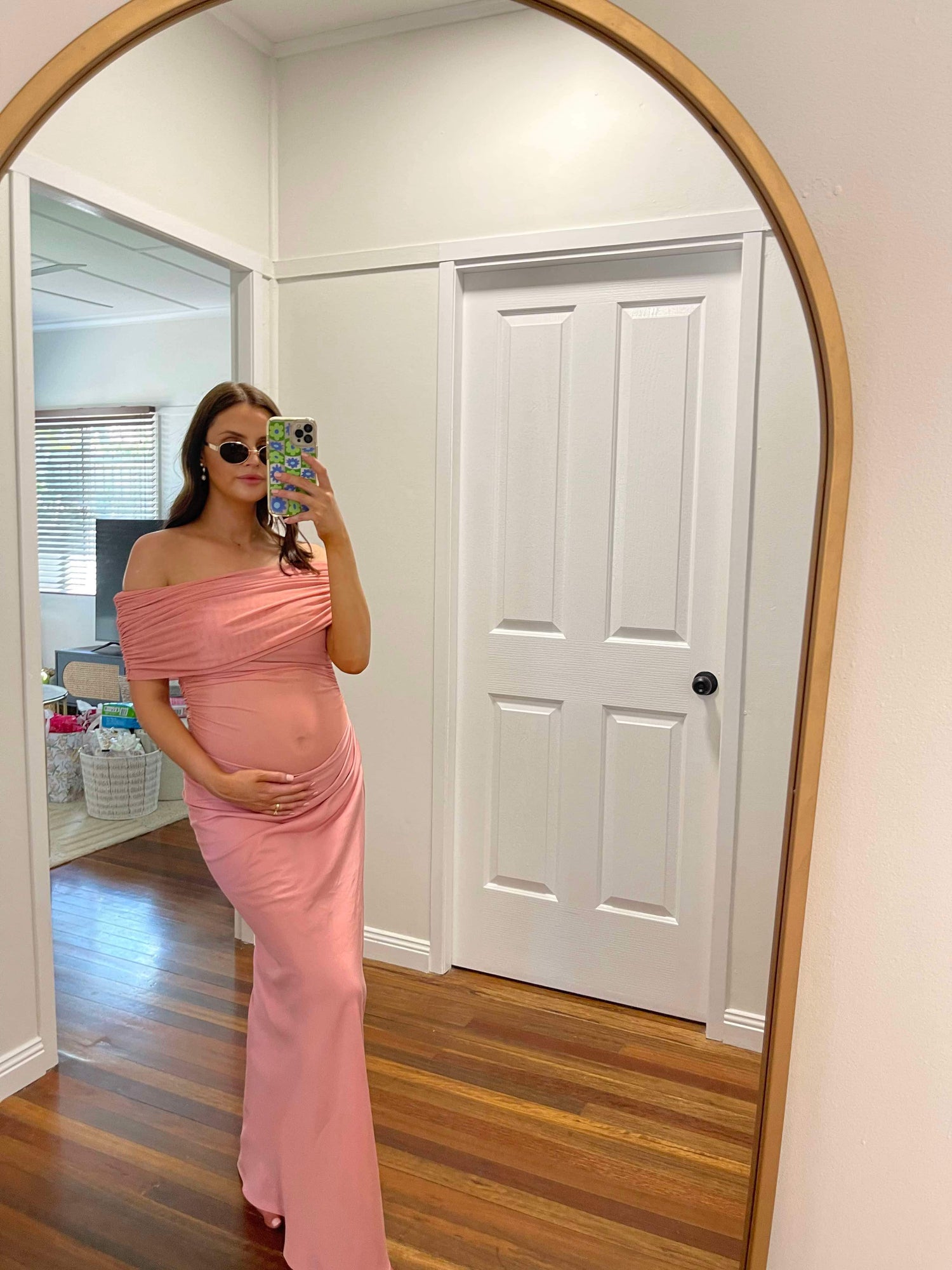 benni nico off shoulder maxi dress Benni Nico Off Shoulder Maxi Dress in Aquamarine The Closet Collective Hire