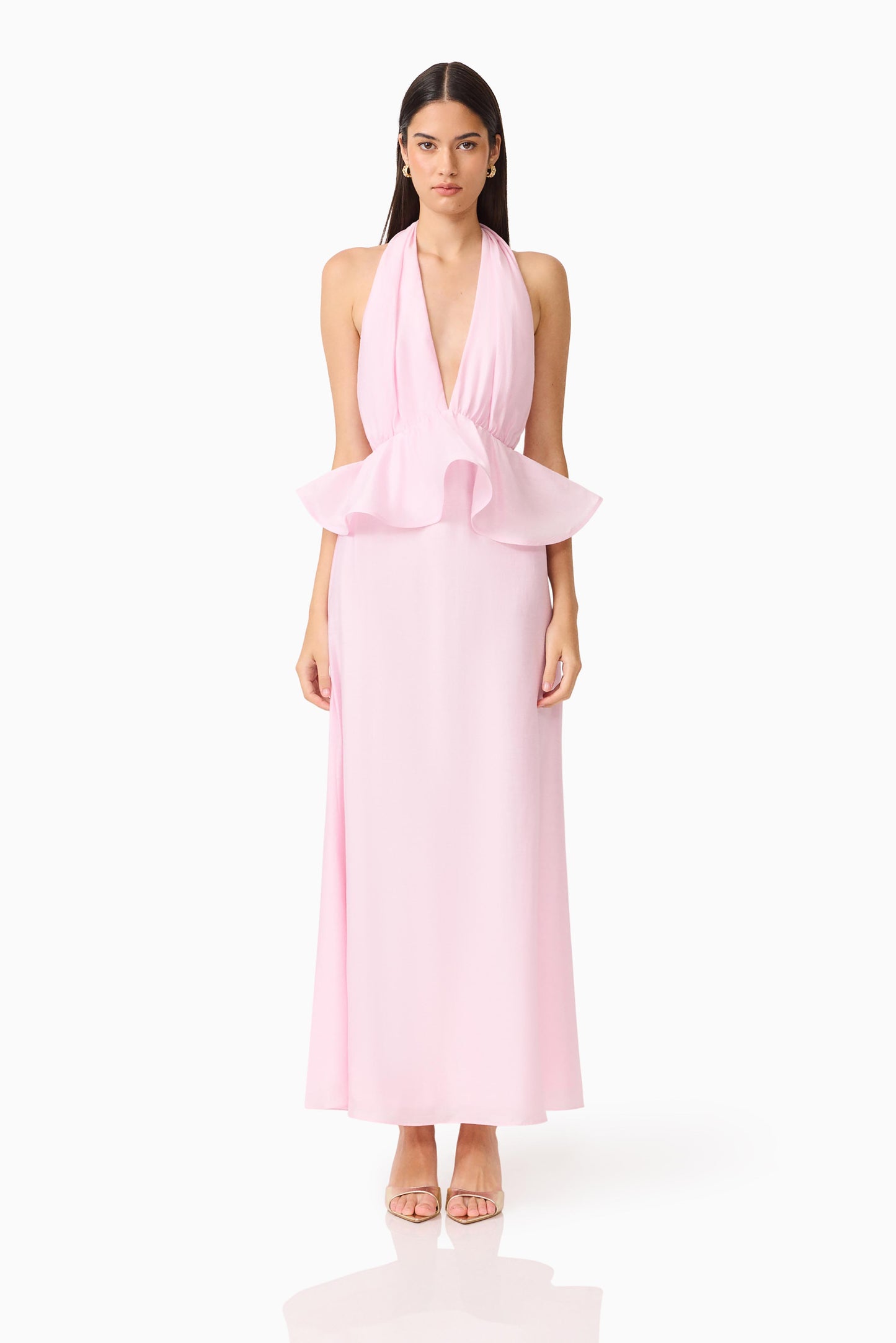Fiorina Halter Neck Gown- Pink