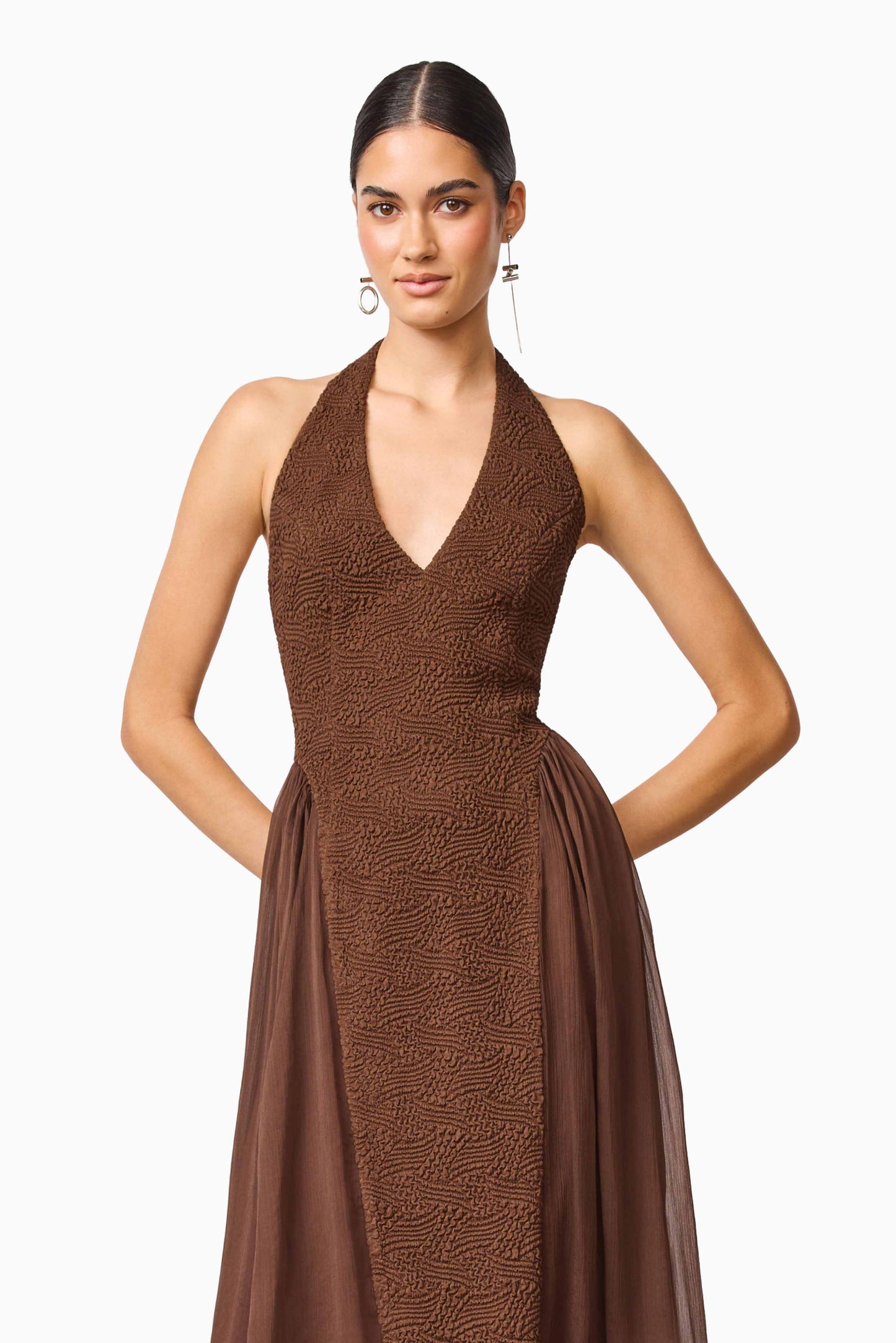 Foliera Halter Gown - Cocoa - Coming Soon