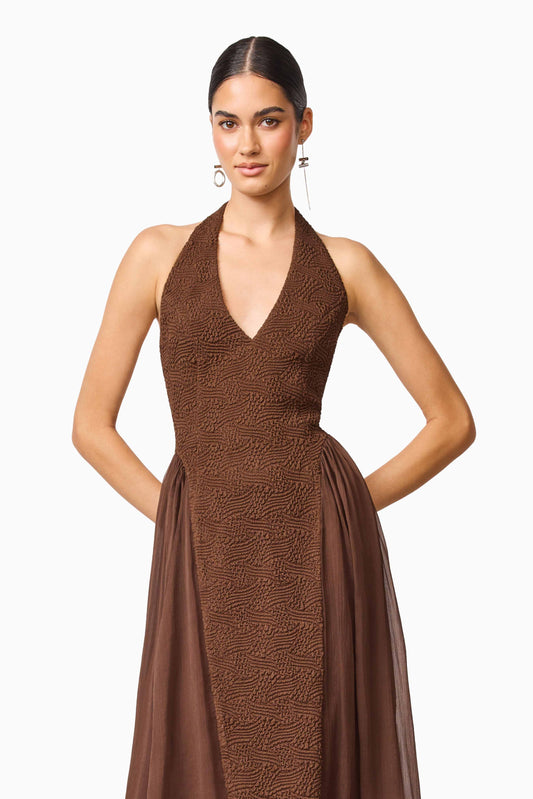 Foliera Halter Gown - Cocoa - Coming Soon