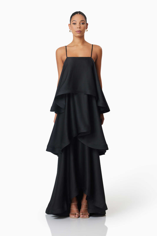 Tilly Tiered Maxi Dress - Black
