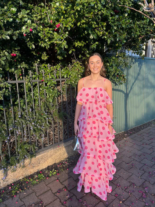 Sola Tiered Maxi Dress - Pink