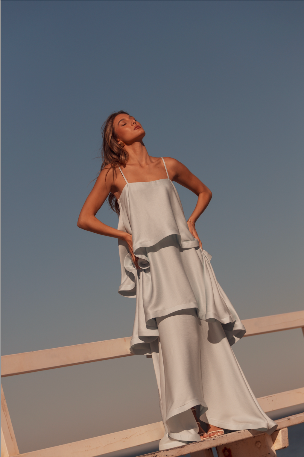 Tilly Tiered Maxi Dress - Blue