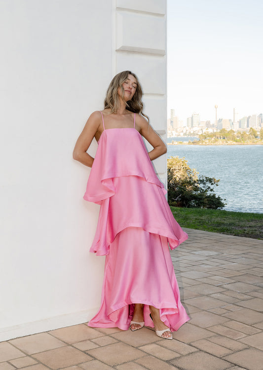 Tilly Tiered Maxi Dress - Pink