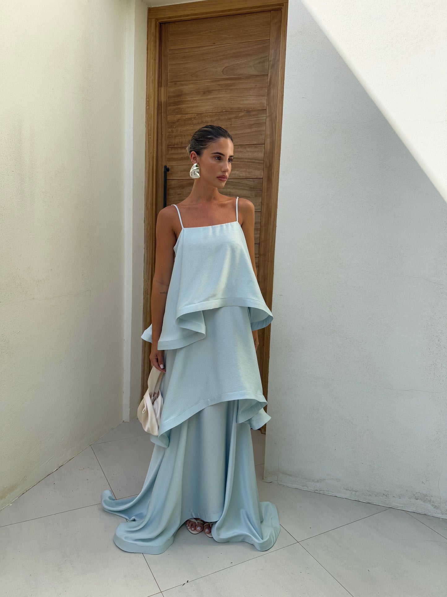 Tilly Tiered Maxi Dress - Blue