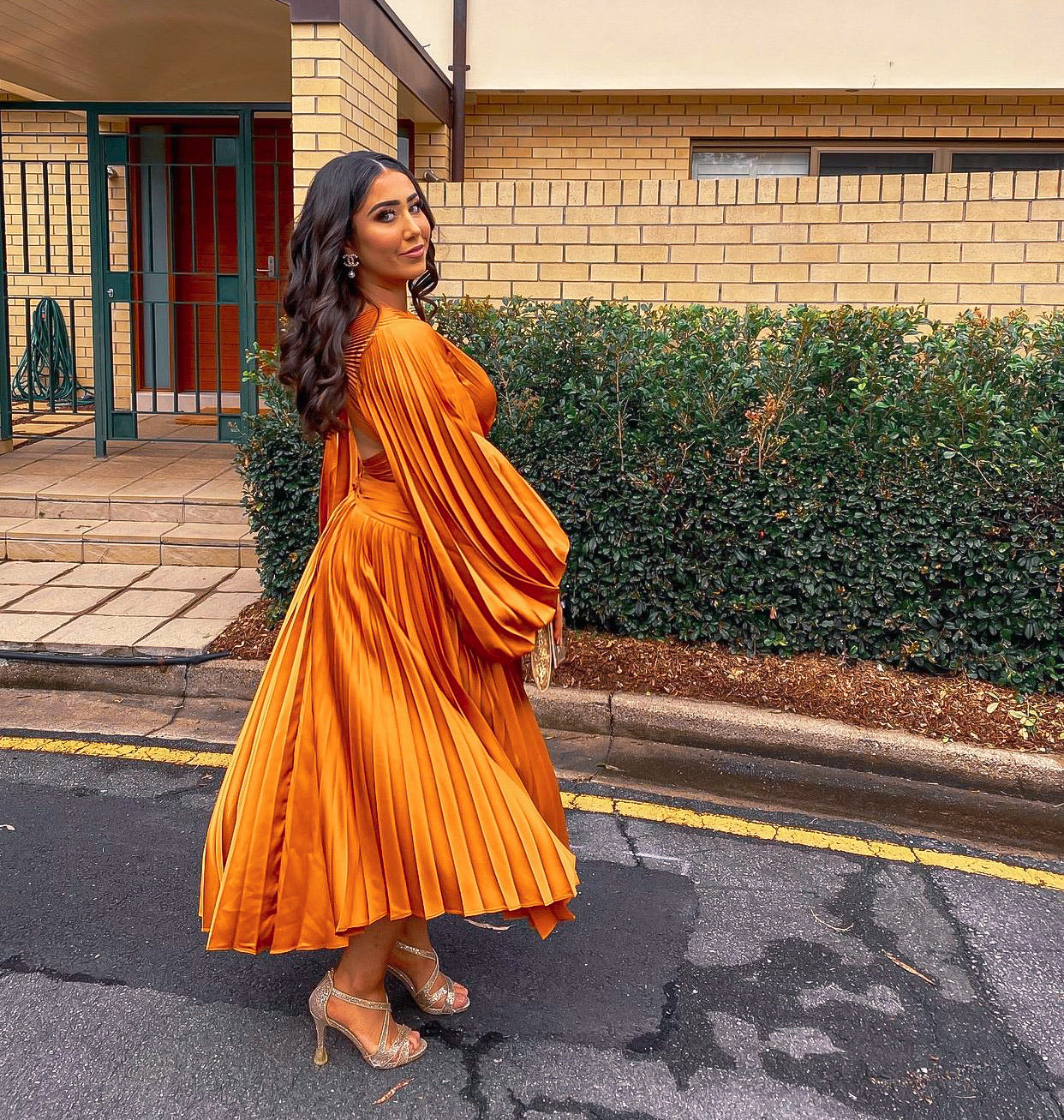 Acler Palms Dress in Turmeric - Sale